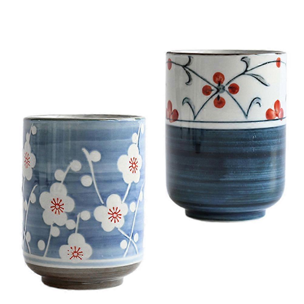Japanese Tea Cups Ceramic Water Cups for Drinking 4Pcs Assorted Colors
