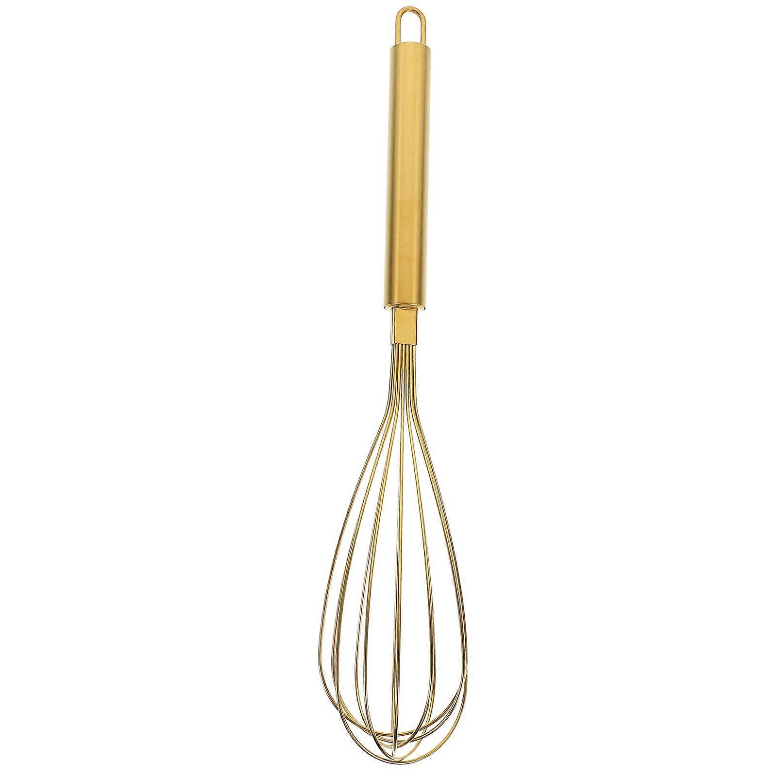 Ergonomic Design Wire Whisk Kitchen Tool For Baking With Golden Finish 3Pcs