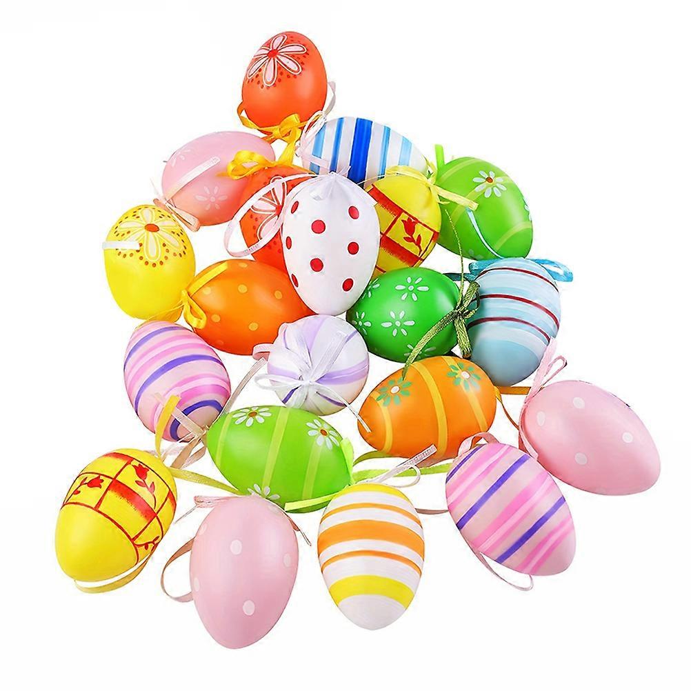 Assorted Color Decorative Hanging Eggs For Easter Party Gift Giving Oval Shape 96 Pcs