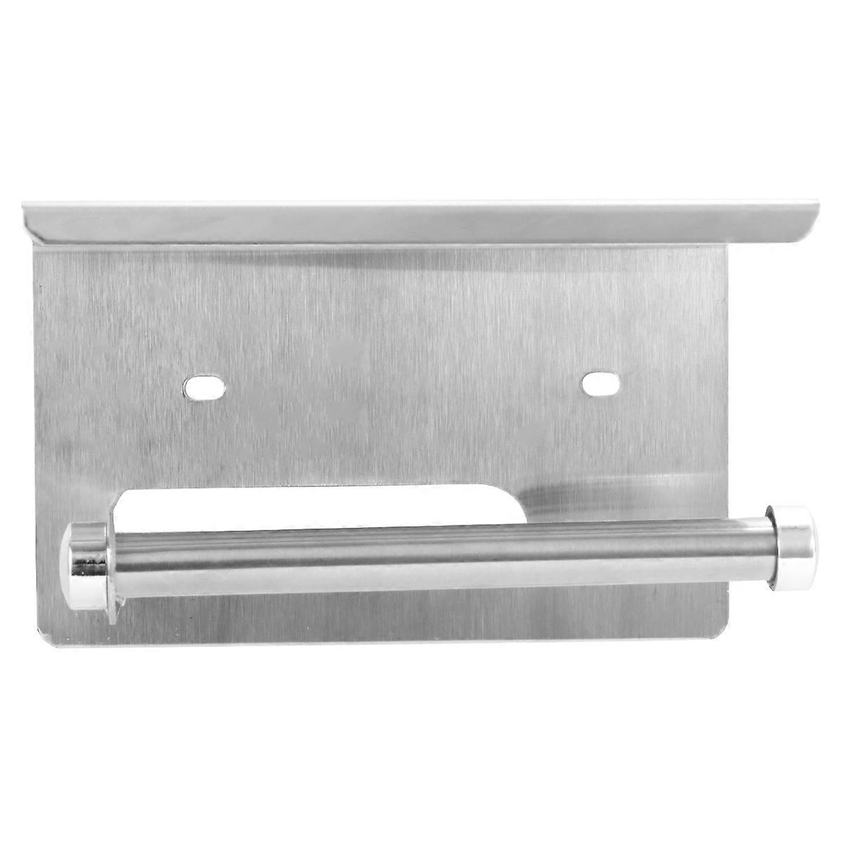 Bathroom Wall Container Stainless Steel Roll Paper Rack for Storage 2Sets