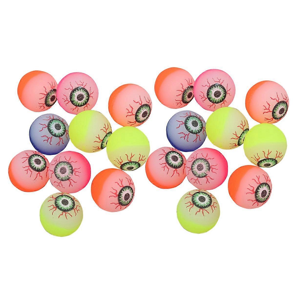 Halloween Bouncy Balls Party Favors with Scary Eyeballs 60Pcs Random Color
