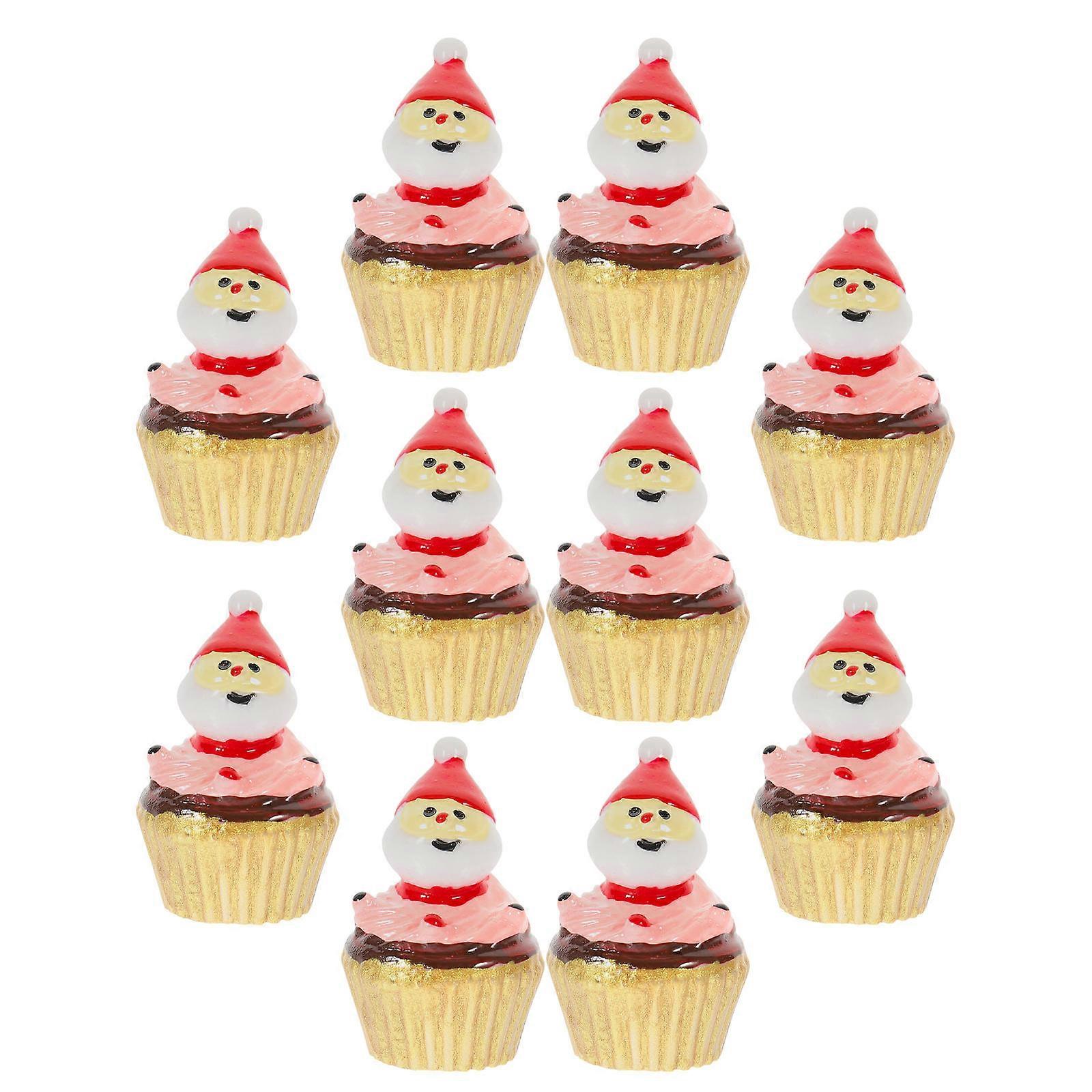Artificial Cupcake Models Resin Simulation Cake Decorations for 40Pcs
