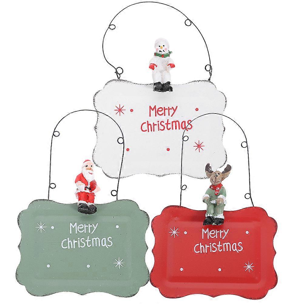 Merry Christmas Door Hanging Signs 9 Pcs Rectangular Holiday Decoration Christmas Style Beautiful Design