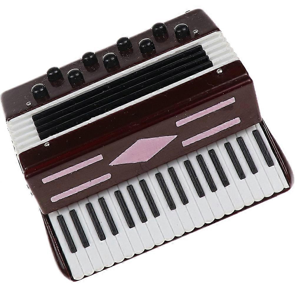 Tiny Mini Accordion Decoration for Decor 4Pcs Red Wooden Simulated Model