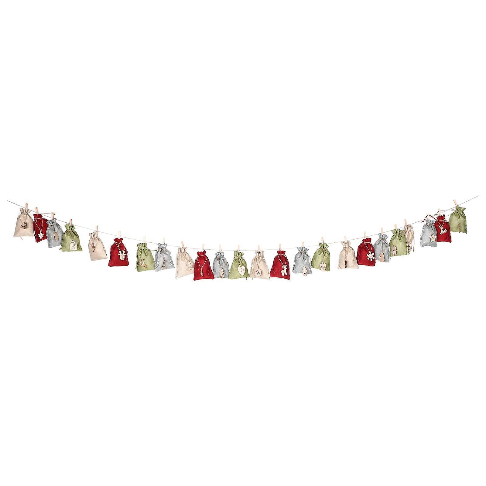 Xmas Drawstring Bags for Storage Use 4Sets Christmas Advent Calendar Gift Bags