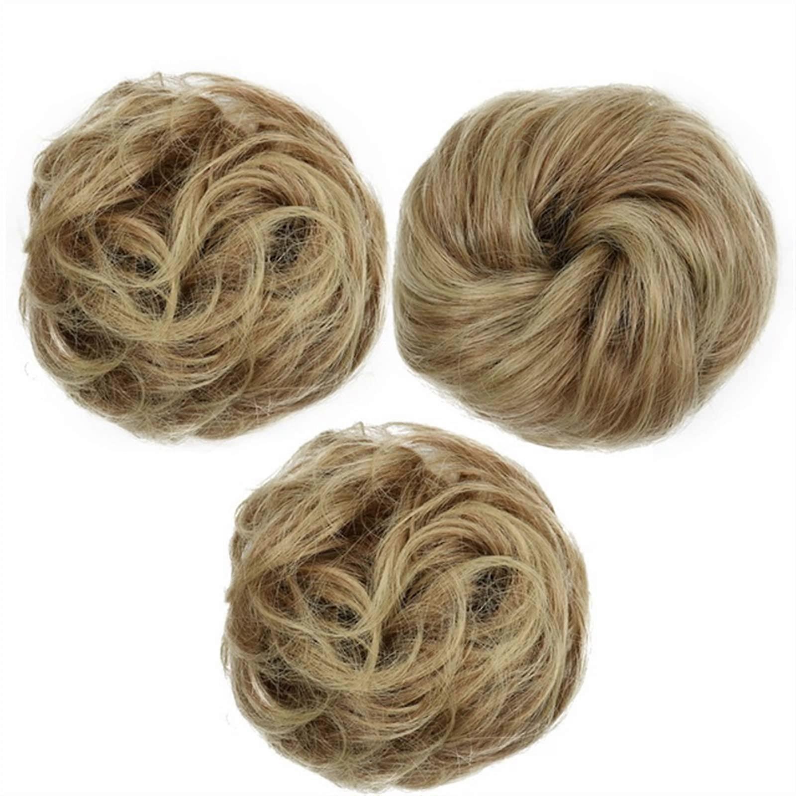 Hair Bun Extensions Elastic Band Messy Bun Donut Scrunchie Curly Chignon Hairpieces For Women Color 12T24