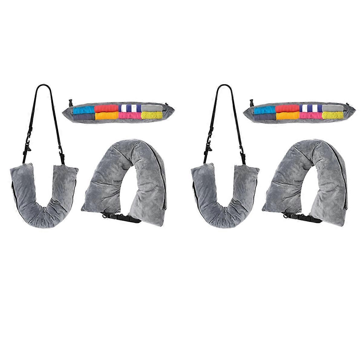 Travel Neck Pillow Stuffable with Clothes,Stuffable Neck Pillow grey