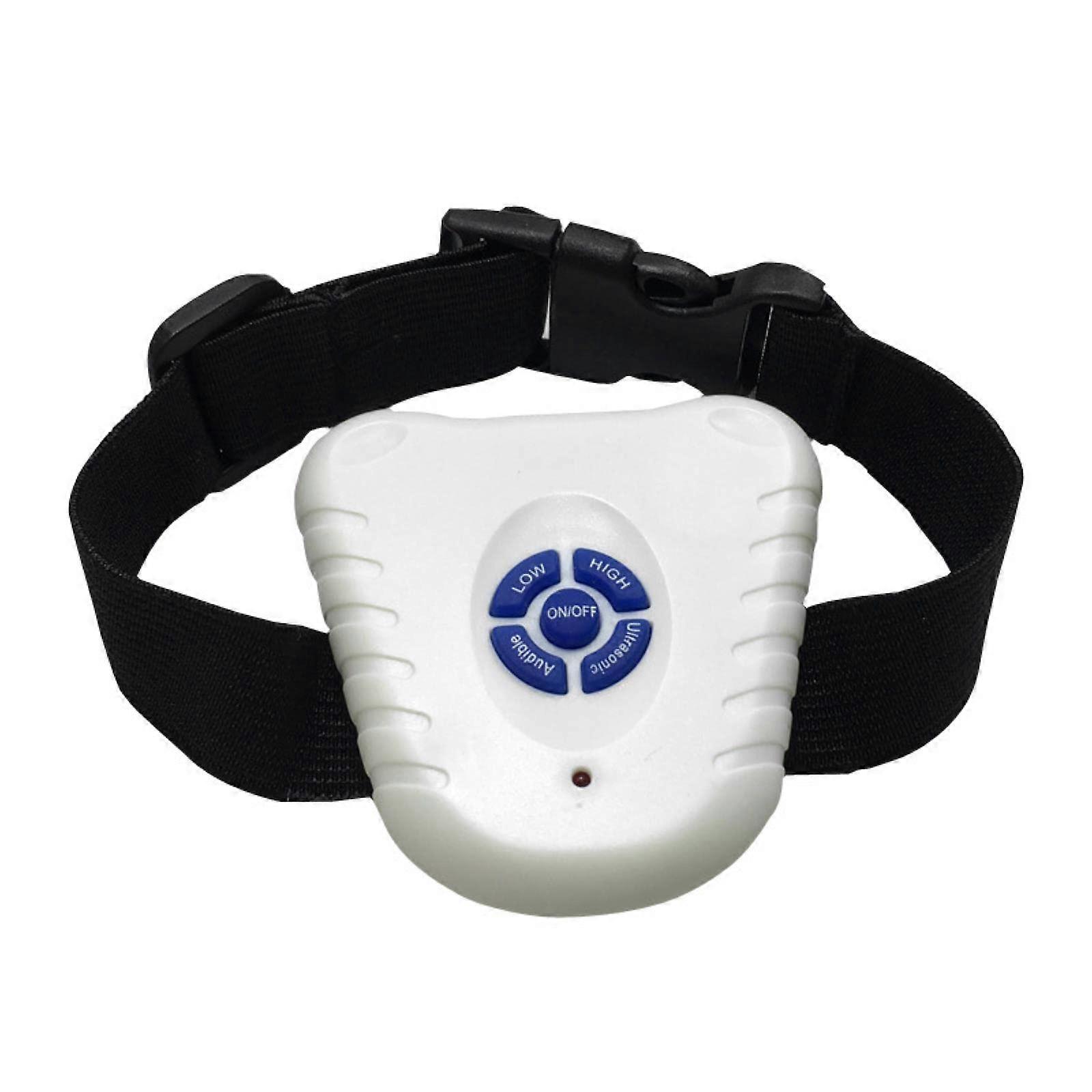 Dog Bark Collar Ultrasonic Barking Control Device for Outdoor Indoor Training - Adjustable White Pet Training Tool
