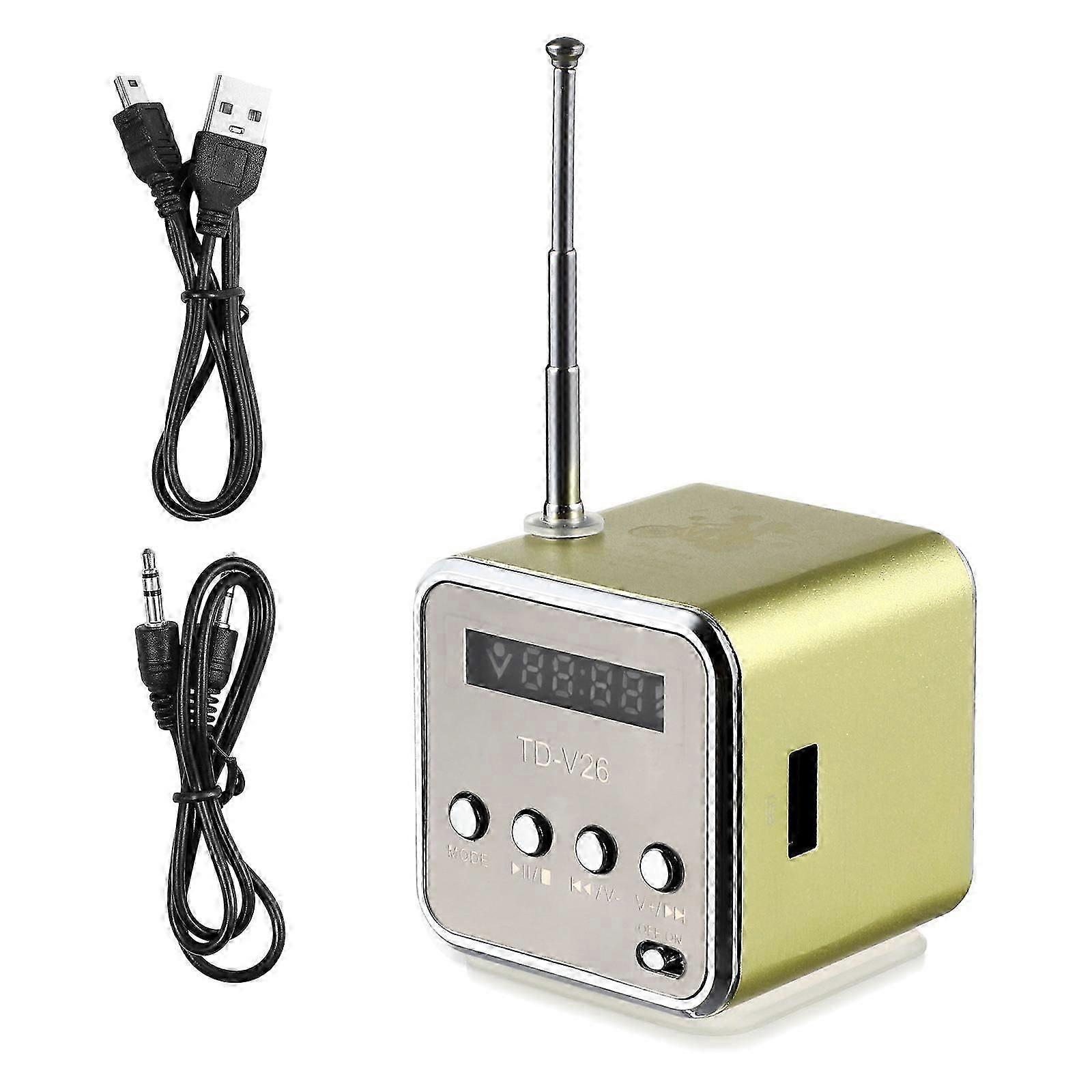 Mini Digital Portable Music Player Micro Usb Disk Speaker Green Compact 1Set