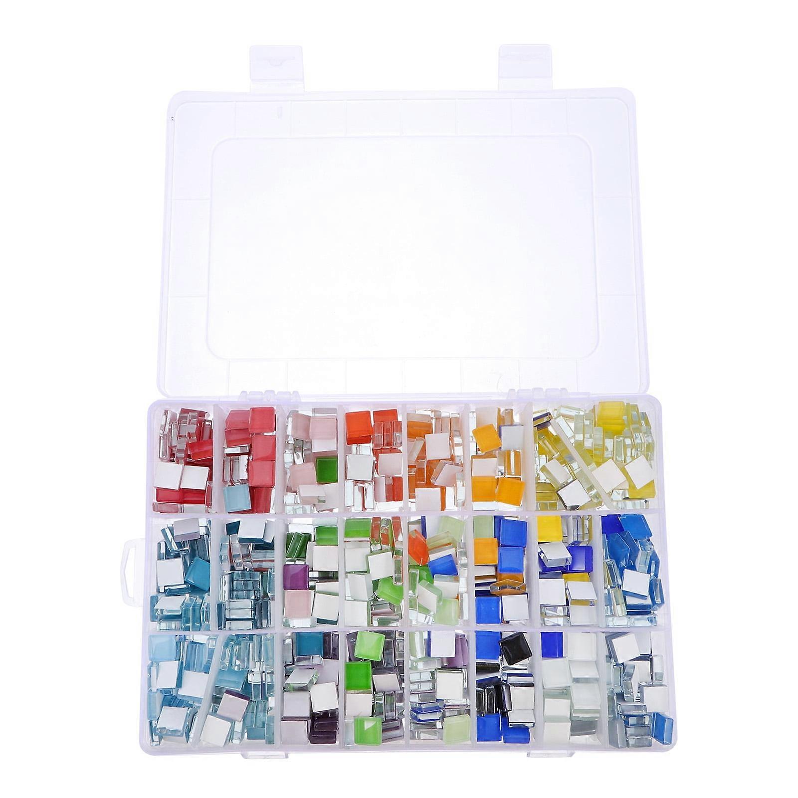 About 1000pcs Mosaic Tiles Crystal Glass Mosaic Crafts DIY Material with Box