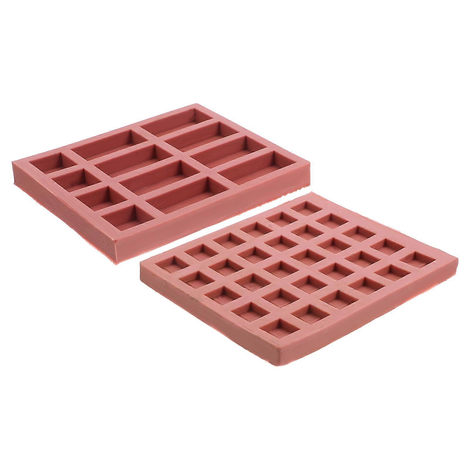 Miniature Brick Molds Silicone Tools for Dollhouse 2Pcs DIY Construction Projects