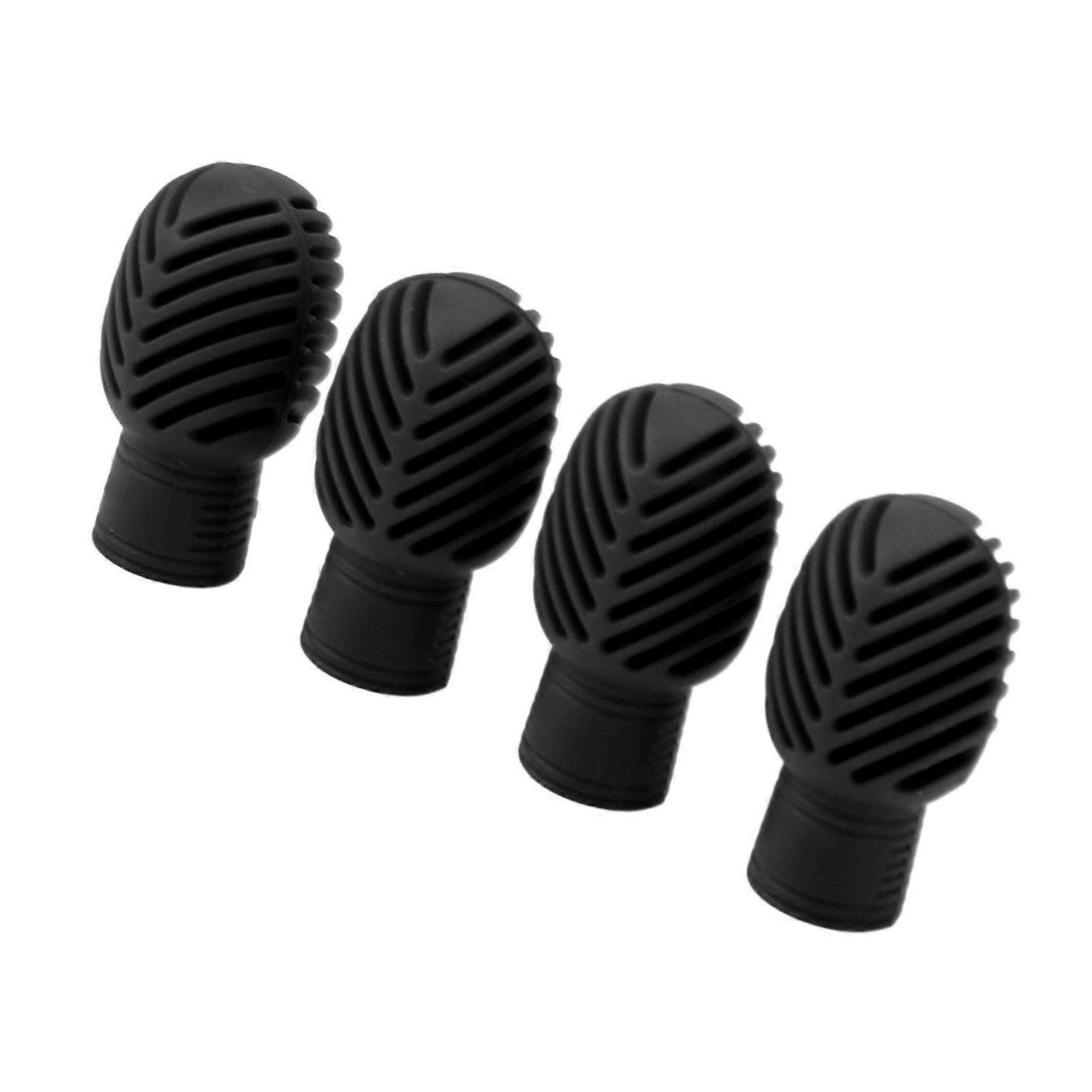 4PCS Black Silicone Drumstick Silent Practice Tips 32x17mm