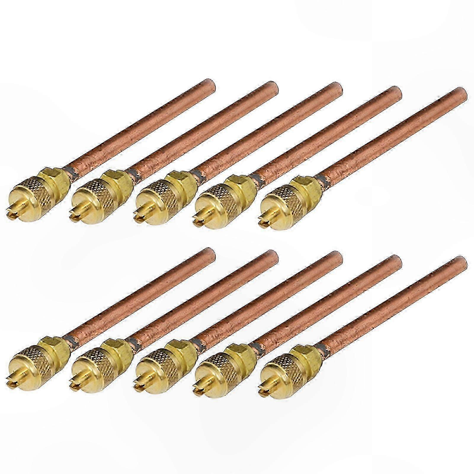 10-Pack 1/4" SAE to 1/4" OD Valve with 2.75" Stem Core and Remover Tool