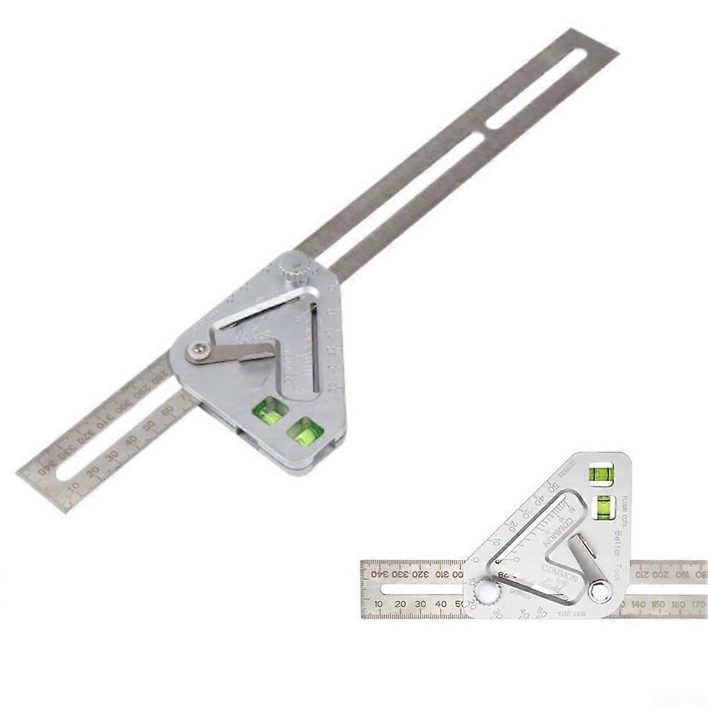 Compact Stainless Steel Woodworking Level Ruler Triangle Angle Measurement Protractor For Carpentry Work