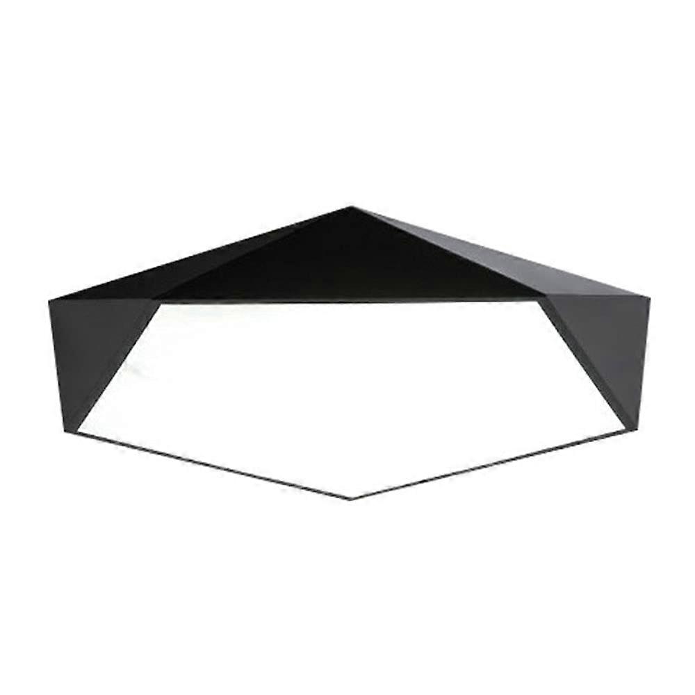 Polygonal Black Lamp Shade Acrylic LED Ceiling Lamp Flush Mount Iron Art 36W ThreeColor LED 50x10 cm