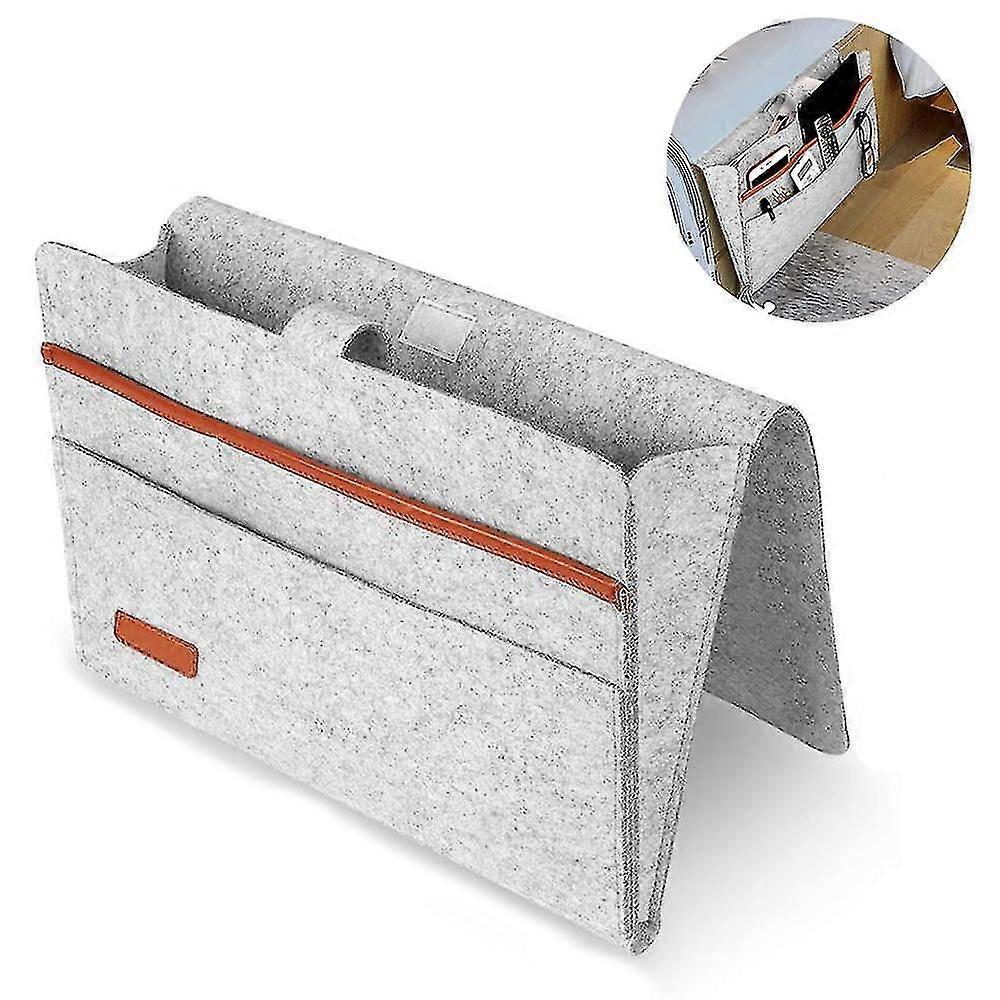 フェルト ベッドサイド 収納 バッグ ポケット付き