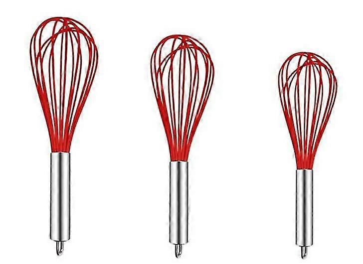 Kitchen Silicone Whisk, Balloon Mini Wire Whisk, Stainless Steel & Silicone Non-stick Coating Hand Egg Mixer, For Blending Whisking Beating Stirring C