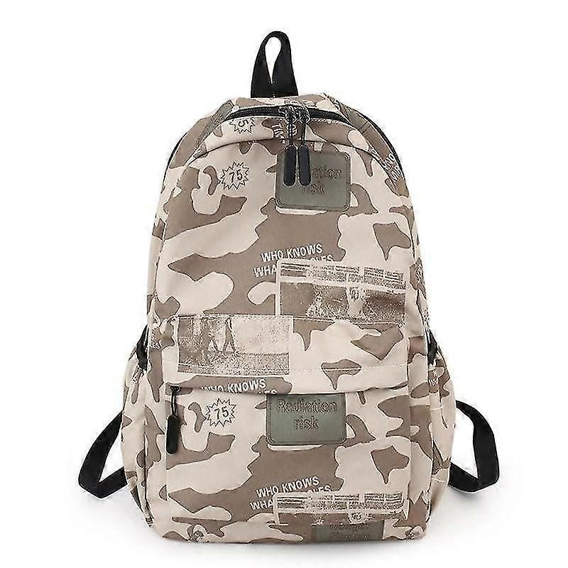 Tillbaka till skolan Män Ryggsäck Coola skolväskor för tonårspojkar kamouflage text student bokväska