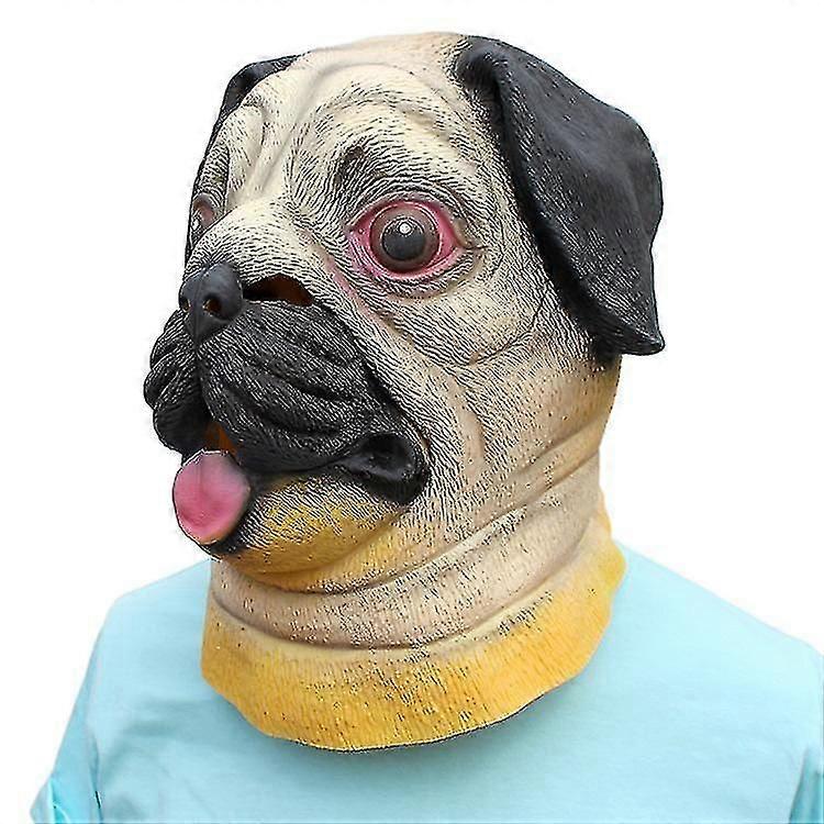 ハロウィーンラテックスアニマルパグマスクヘッドギア