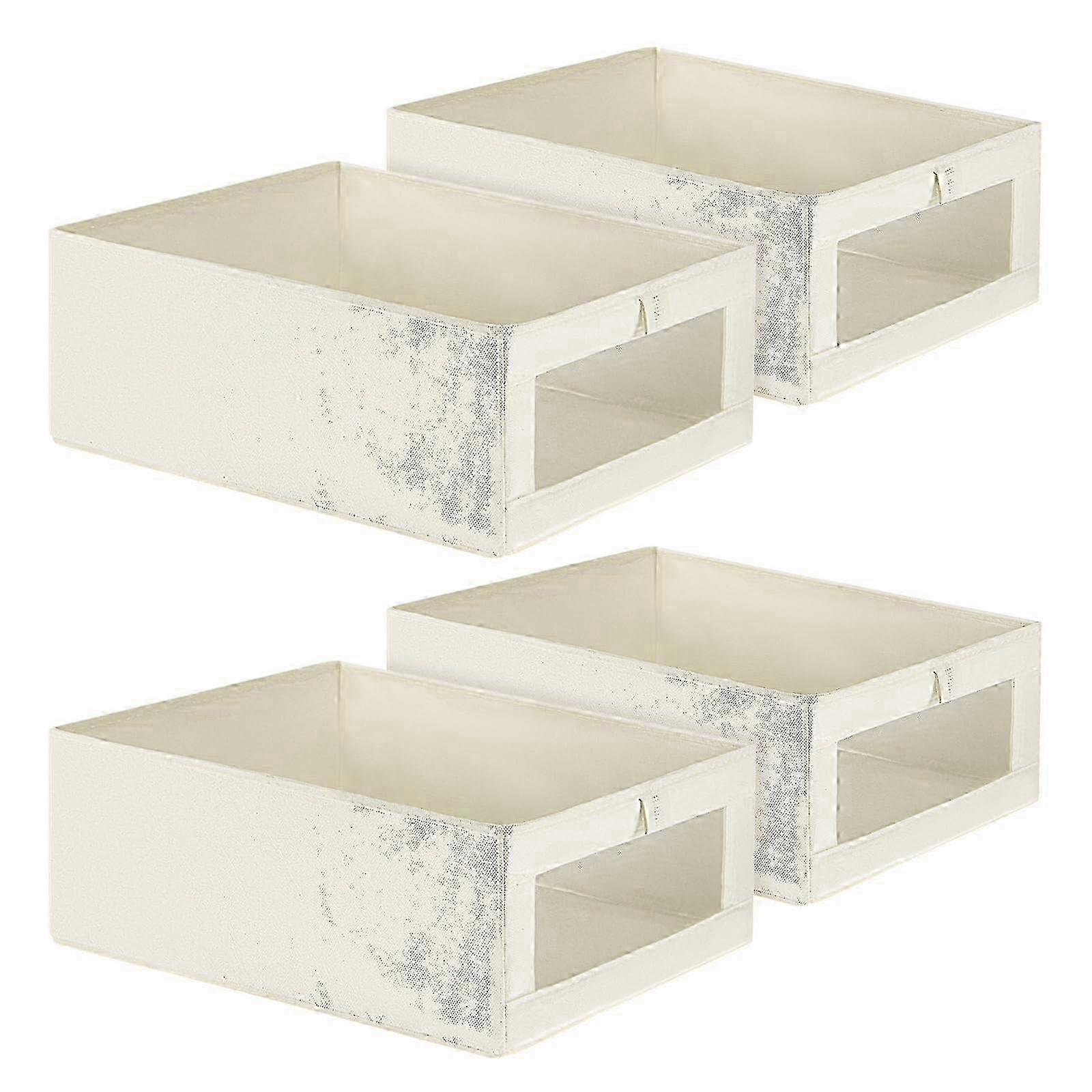 4 Pack Foldable Linen Closet Organizers Storage and for Clothes Large Size