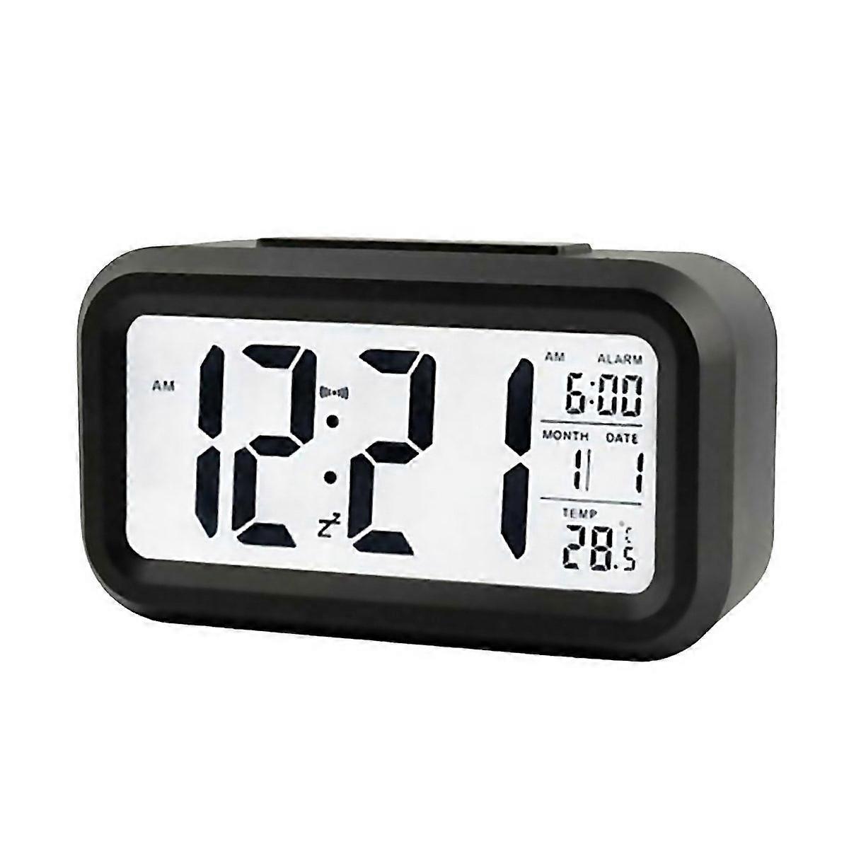 For Digital Led Large Display Snooze Alarm Clock Night Light Thermometer