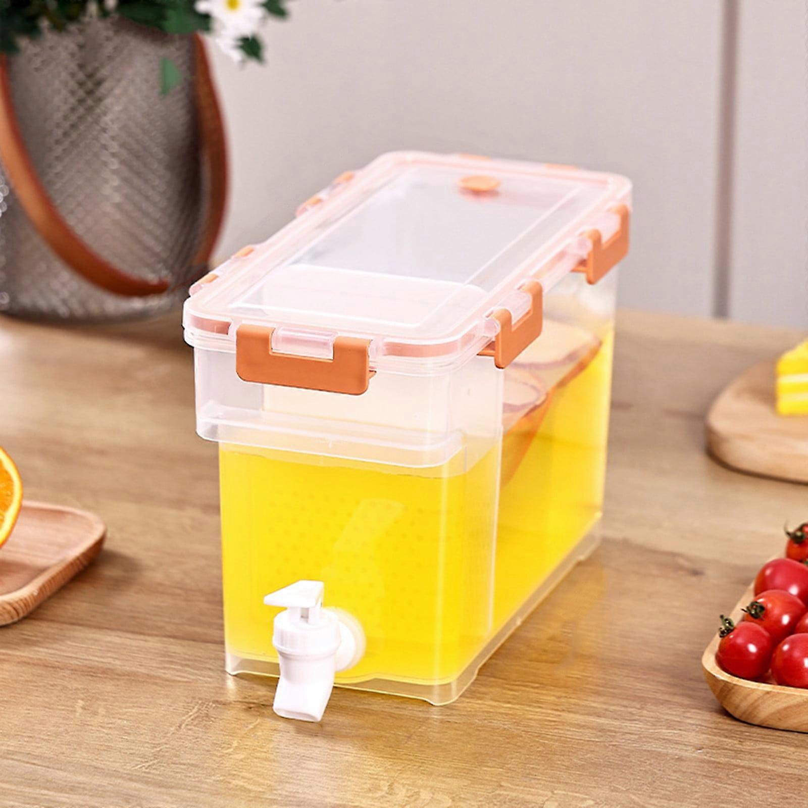 3.5L Cold Kettle with Faucet, Large Capacity Fridge Dispenser for Fruit, Lemonade & Drinks, Top Fill Design