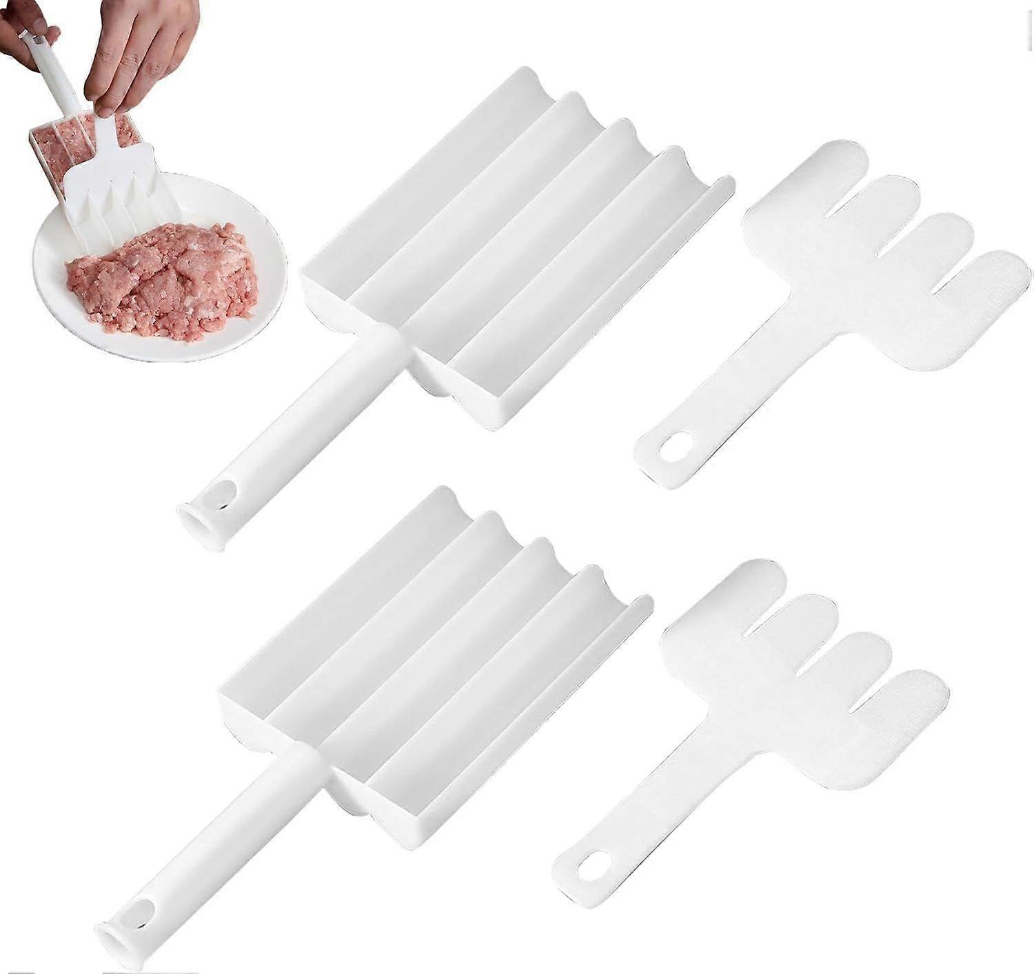 unbrand DIY Meatball Making Set 2 Sets Creative Kitchen Triple Meatball Maker Meat Baller Spoon with