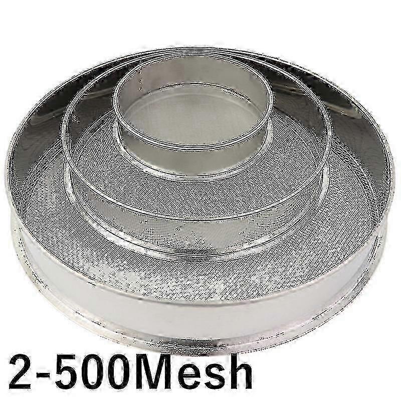 2025 2-500m Round 304 Stainless Steel Lab Sieve and Sifters Kit with Flour Filter Screen