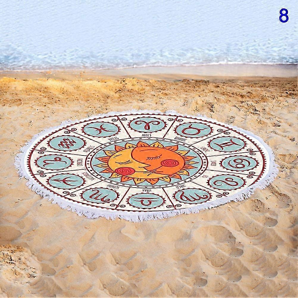 Quick-dry Round Colorful Beach Towel with Tassel and Multiple Patterns New