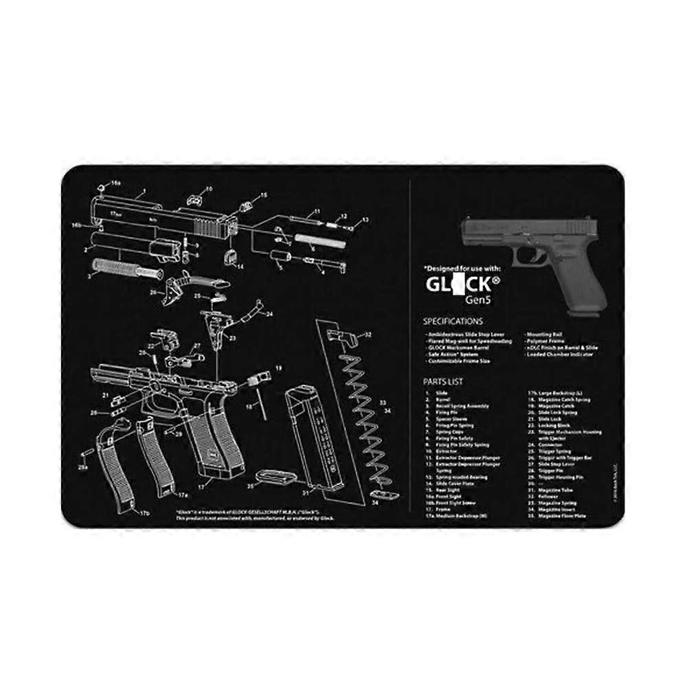 Gun Cleaning Rubber Mat Mouse Pad With Parts Diagram For AR15 AK47 1911 GEN5