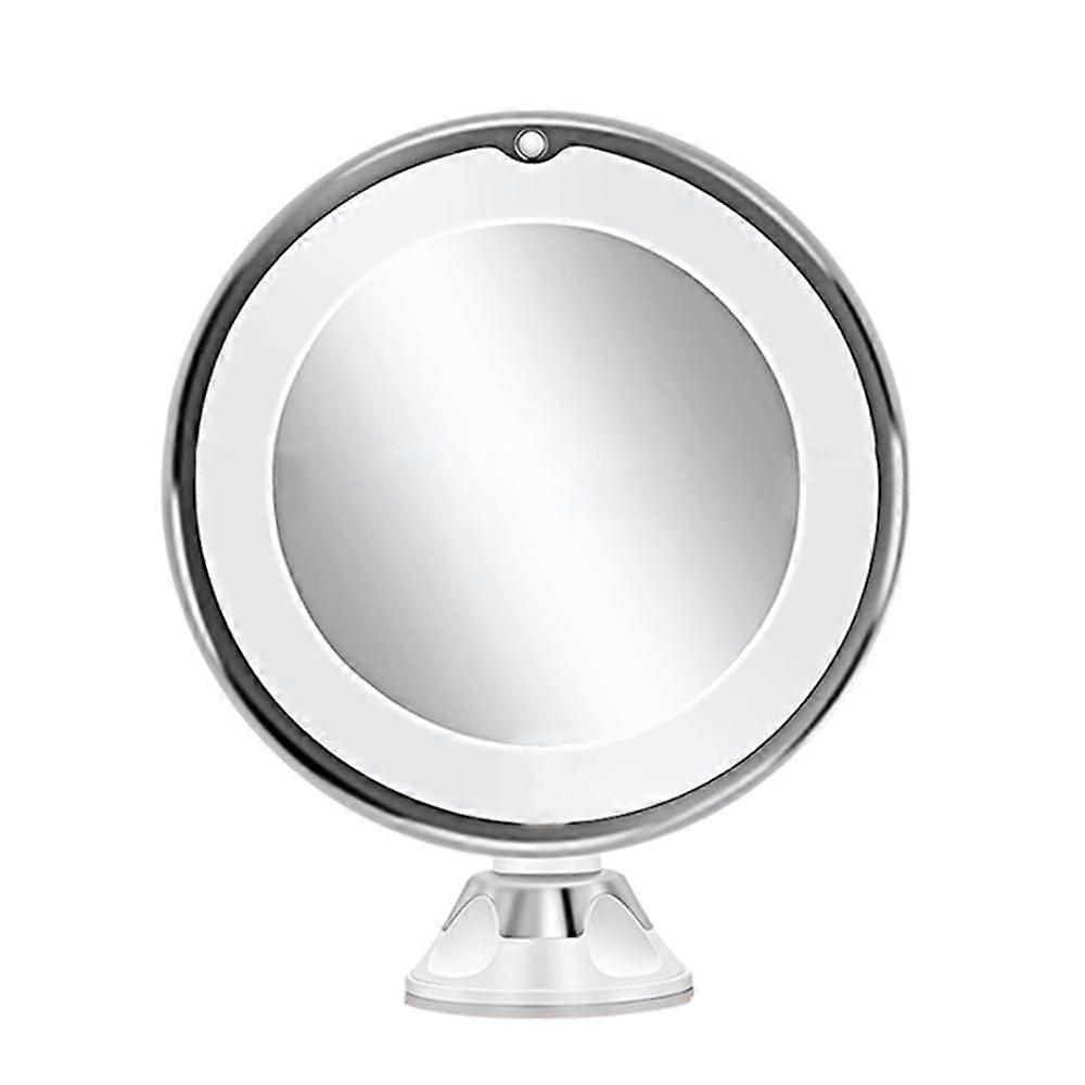 Makeup Mirror 10x Magnification with Touch LED Light, 360° Rotating Arm and Suction Cup for Bathroom, Vanity and Travel