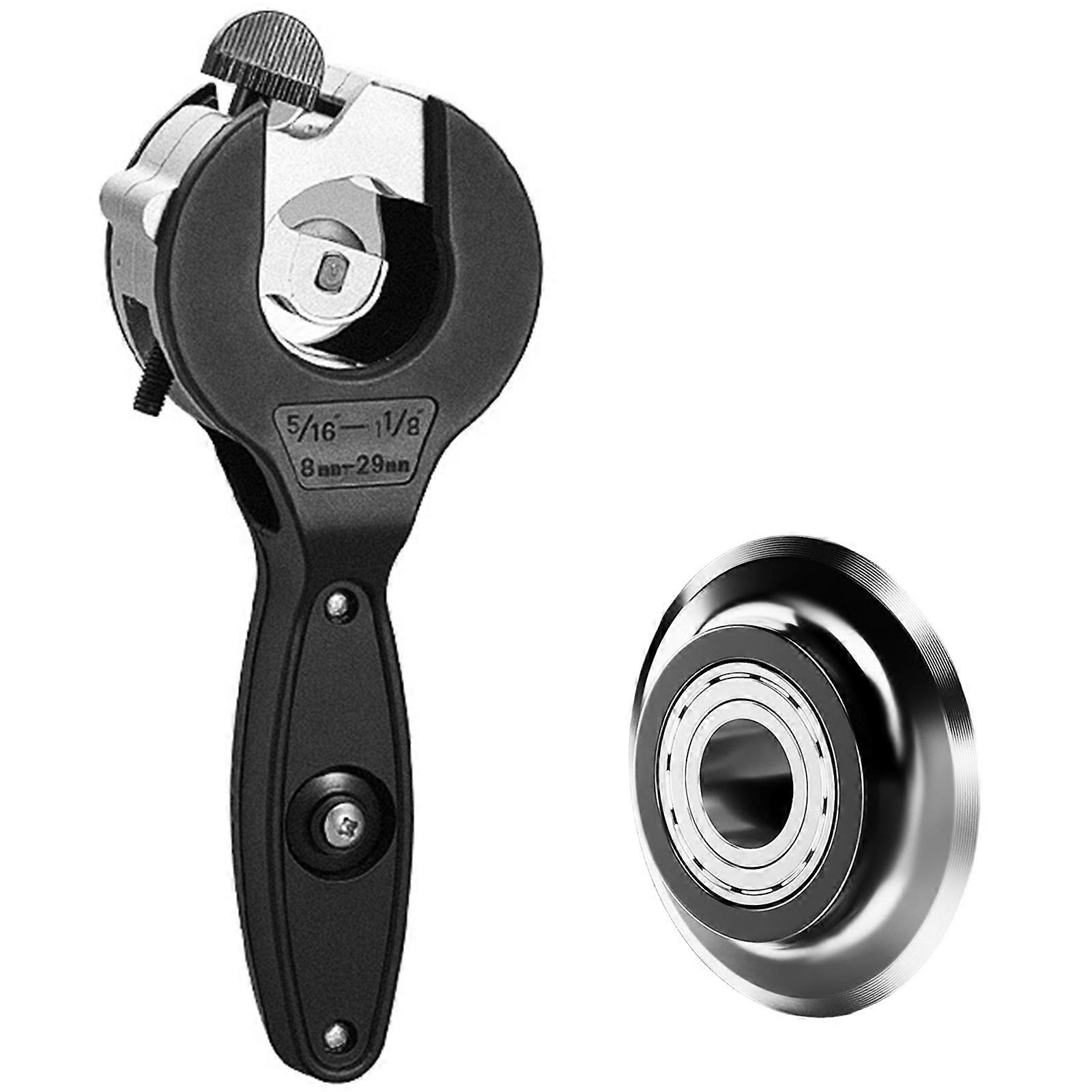Combined Ratcheting Pipe Cutter For Soft Metal And PVC Cylinders Modifiable Drill Positioning Dense Storage Plan Multicolor