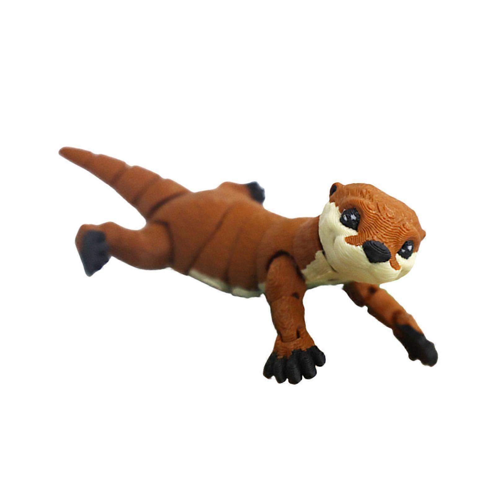 Poseable Lutra Model Figurine 3D Printed Animal Lover Action Figure Collectible With Movable Joints Shelf Decoration Multicolor