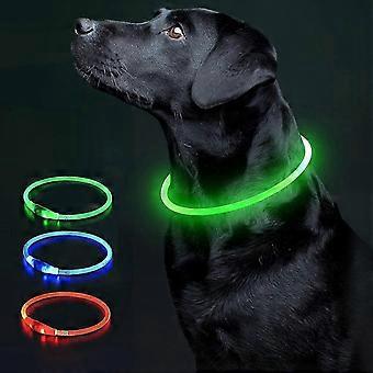 Reflective Waterproof LED Collar for Dogs | 70cm Glow-in-Dark Safety Visibility Collar for Night Walks
