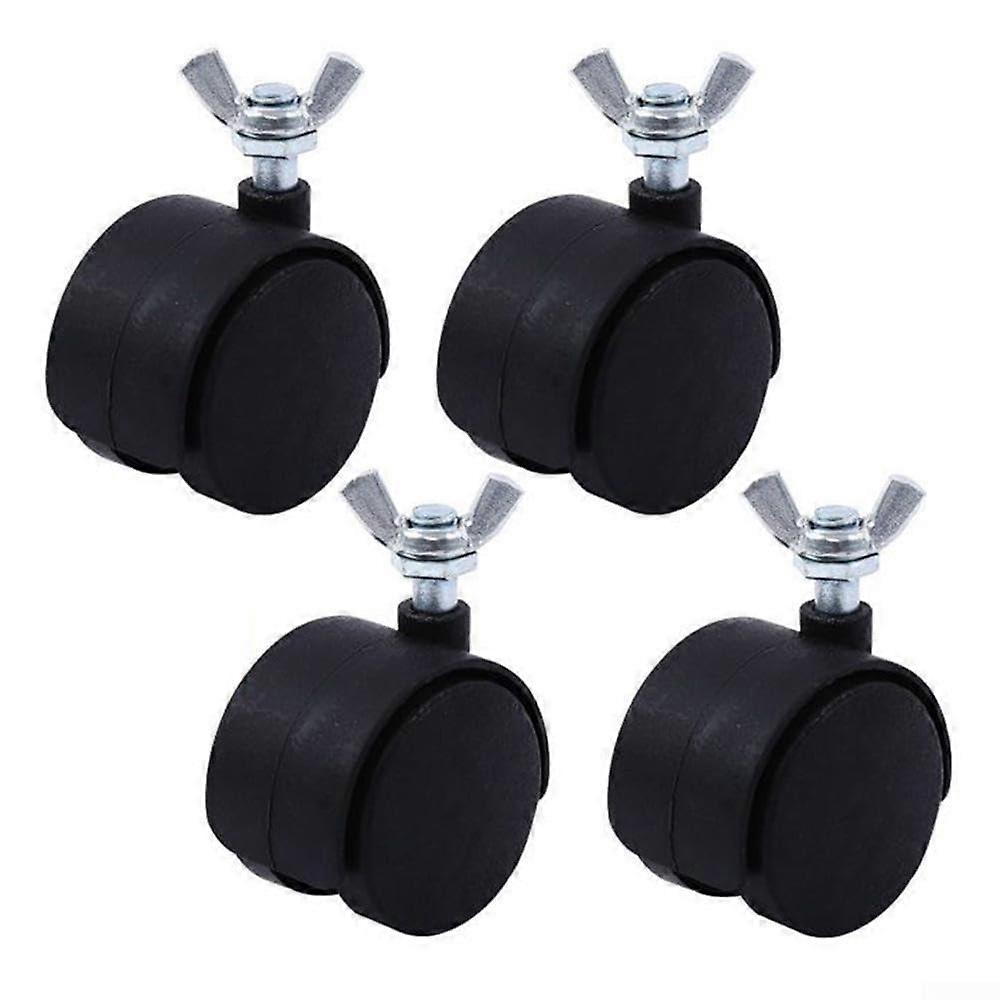 4 Pack 0.5 Inch Swivel Caster Wheels PP Material 360° Rotation for Heaters and Small Furniture (Black)