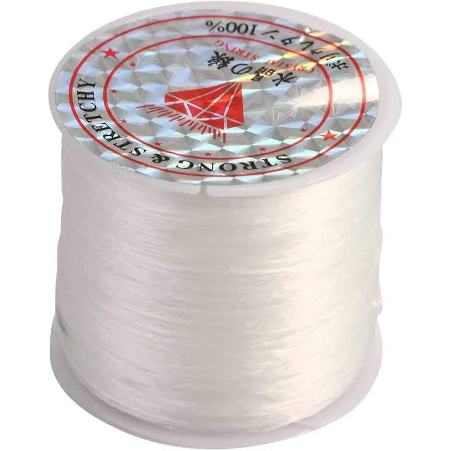 0.8 mm Elastic Bracelet for Beading and Jewelry (White)