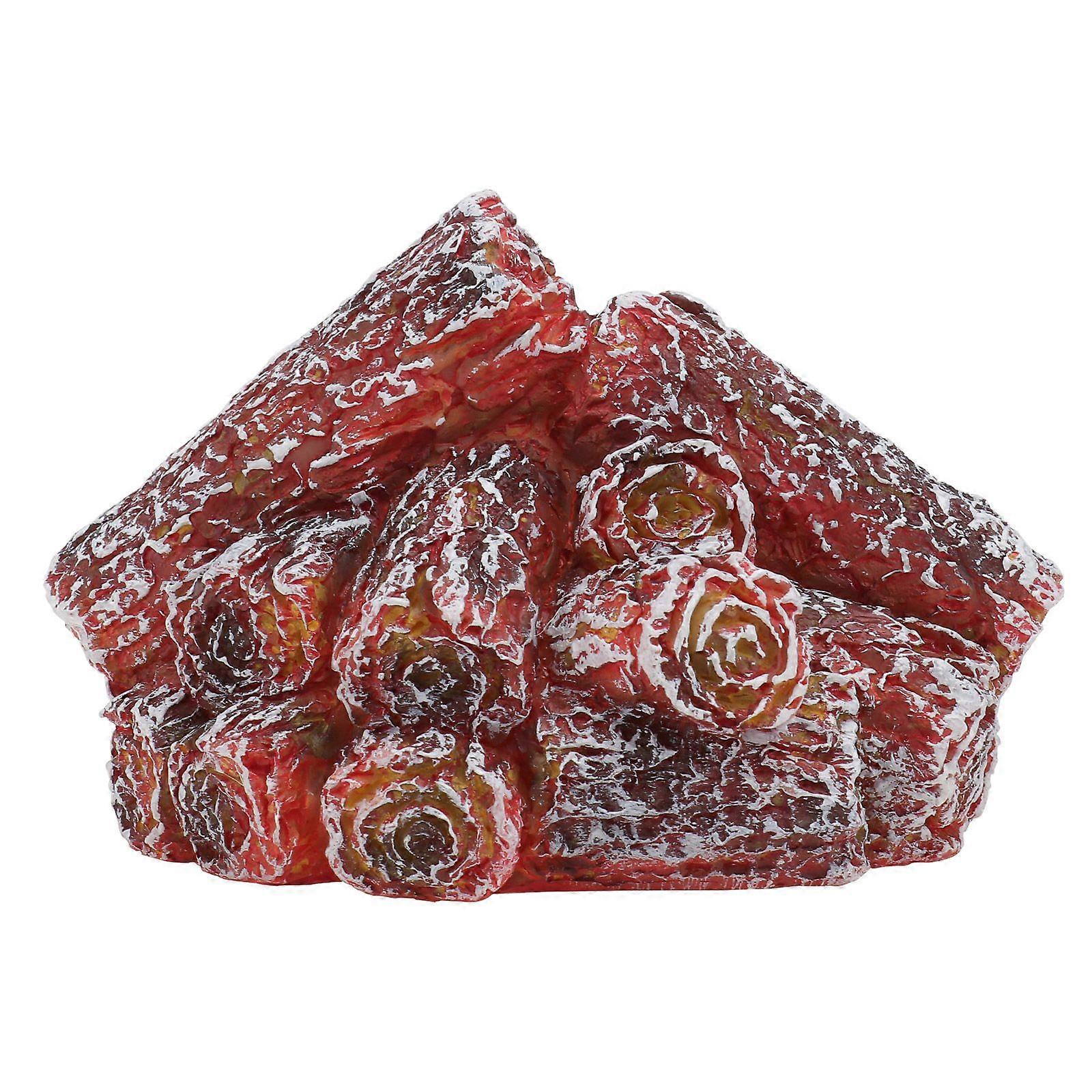 1Pc Creative LED Simulation Charcoal Design Lamp Atmosphere Lamp Gift (Red)