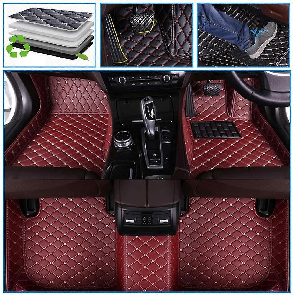 Car Floor Mats for X3 20182024 All Weather Full Coverage NonSlip Leather Wine Red