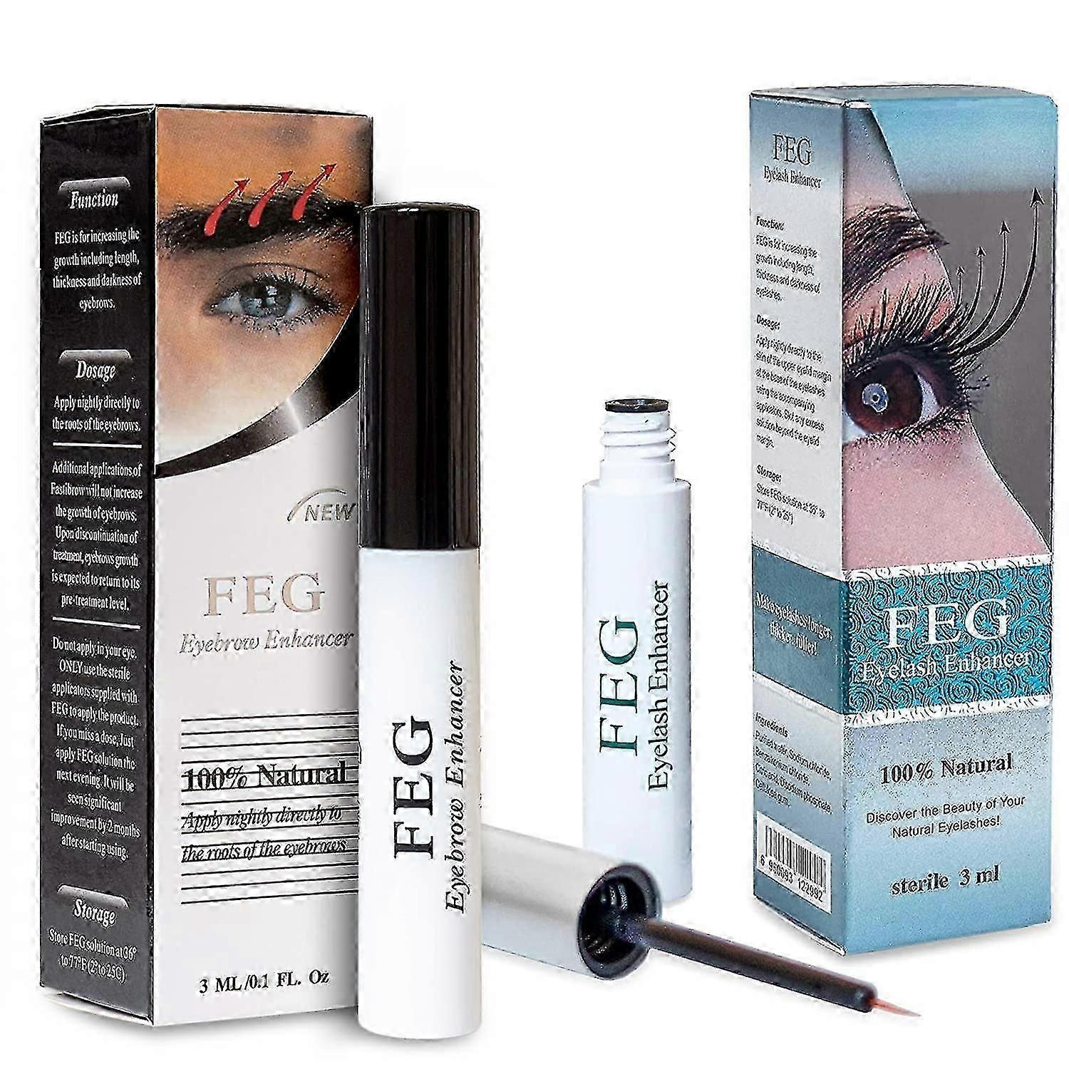Feg Eyelash Eyebrow Enhancer Serums; 100% Natural Irritation Ingredients Enhance Your Eye Lash And Eye Brow Growth; 100% Authentic