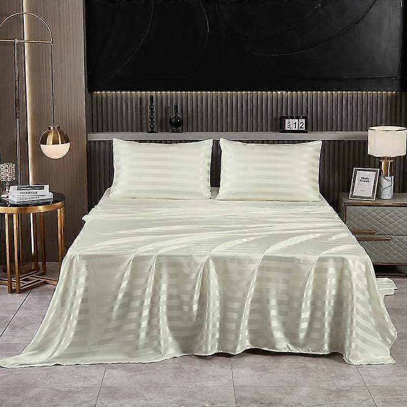 Sateen Solid Sheet Set No Comforter Twin Full Queen King 3/4Pc 1500GSM Plain Weave White Black Pink Red Ref: 4252