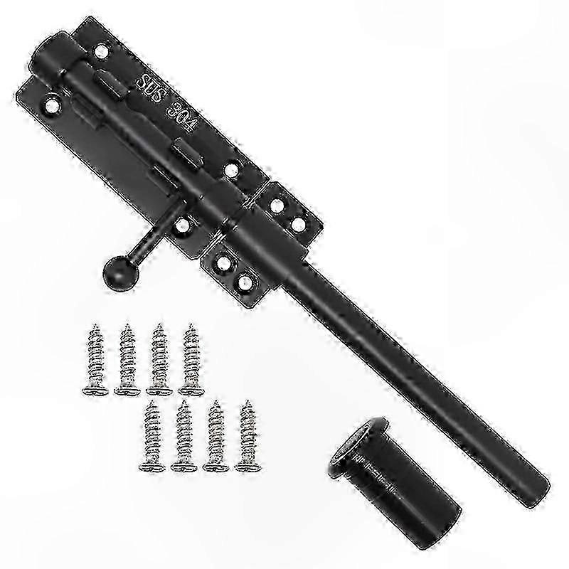 Durable Slide Bolt Gate Latch with Padlock, Horizontal Floor Latch Hardware for Secure Locking