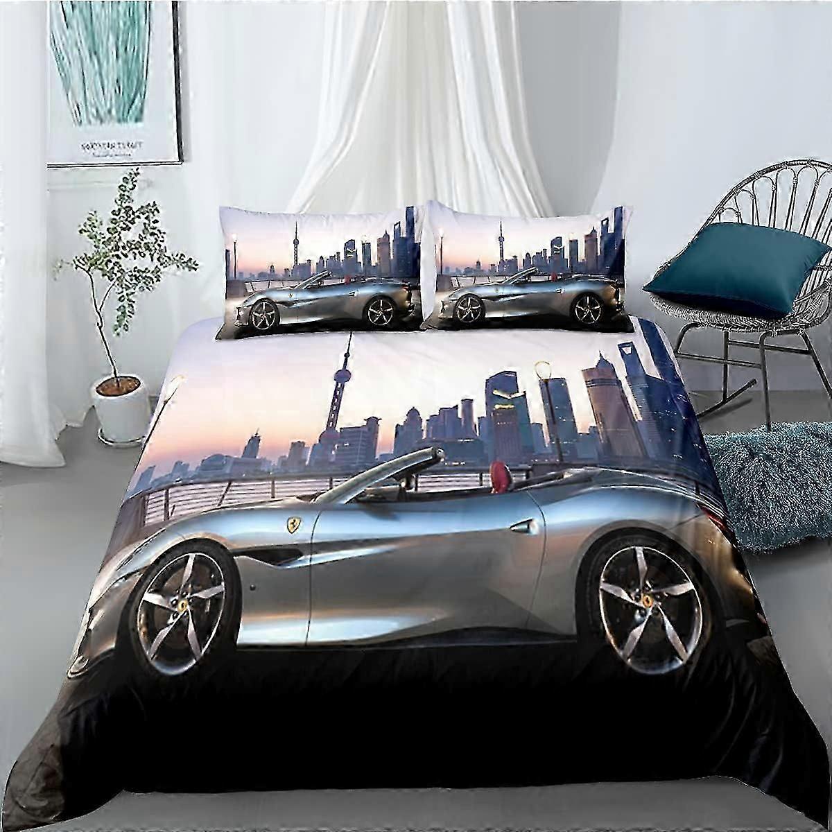 A capa do edredom do carro para jovens microfibra auto edredom capa criança piecesx fronha com zíper tamanho único