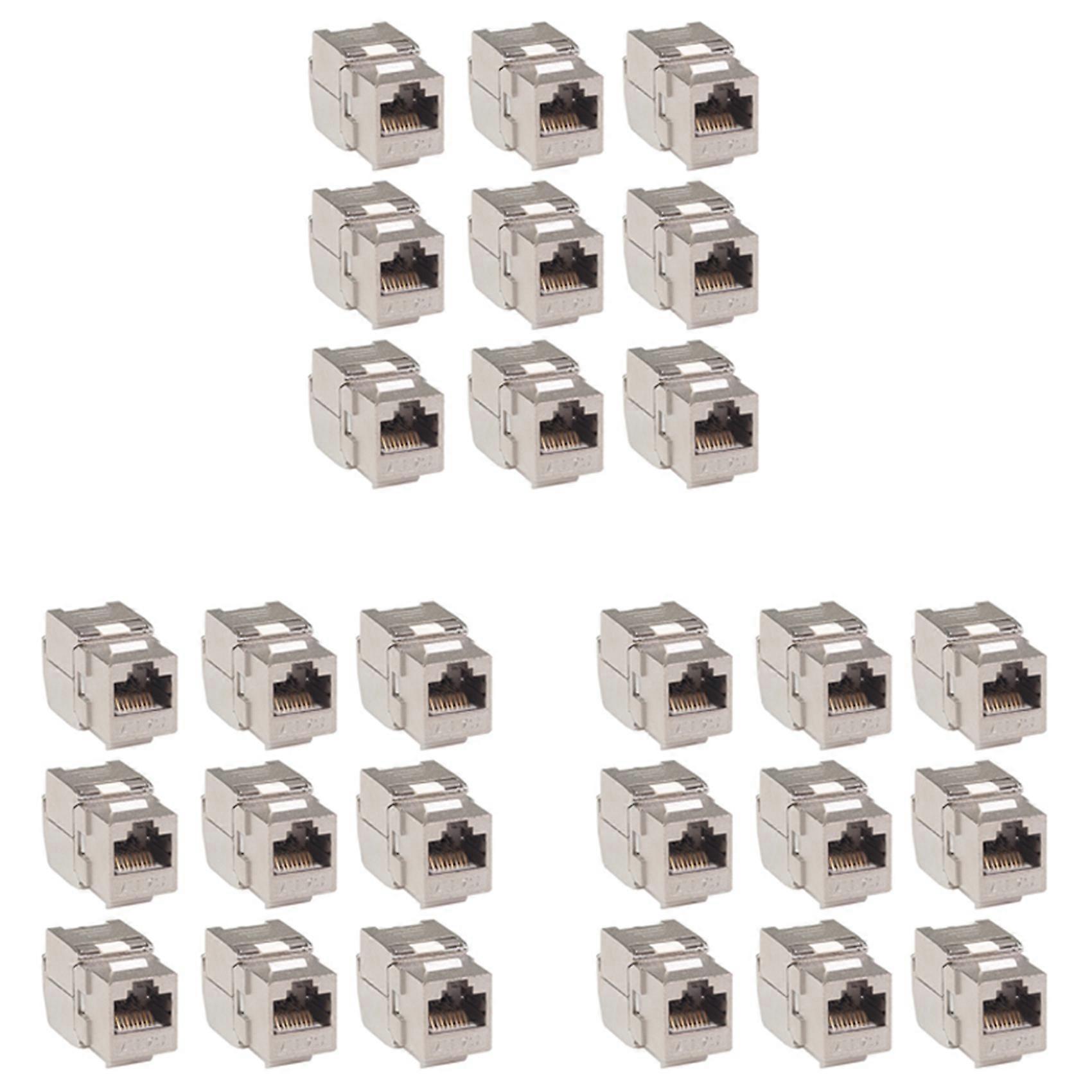 36 Pcs RJ45 Keystone Cat7 Cat6A Shielded FTP Zinc Alloy Module Network Keystone Jack Connector Adapter 10GB Network
