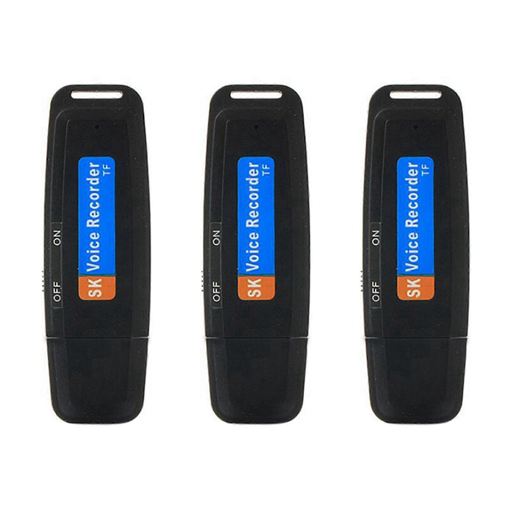 3X U-Disk Digital Audio Voice Recorder Pen USB Flash Drive Up to 32GB Micro-TF