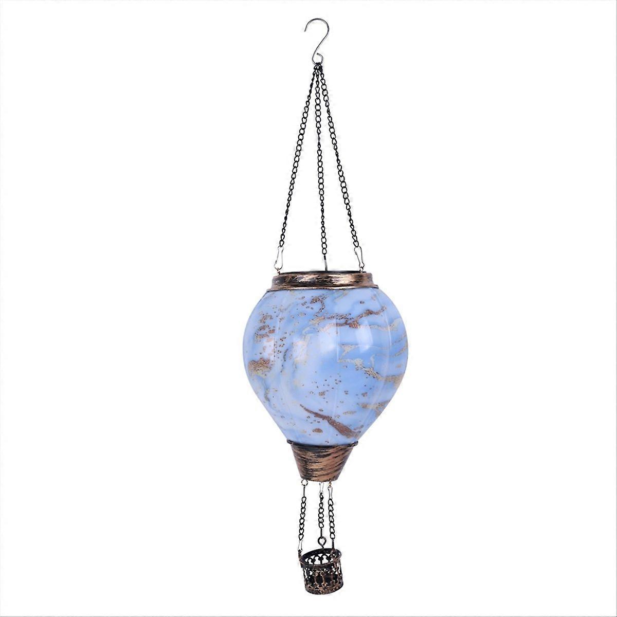Hot Air Balloon Solar Lantern with Flickering Flame Light Waterproof