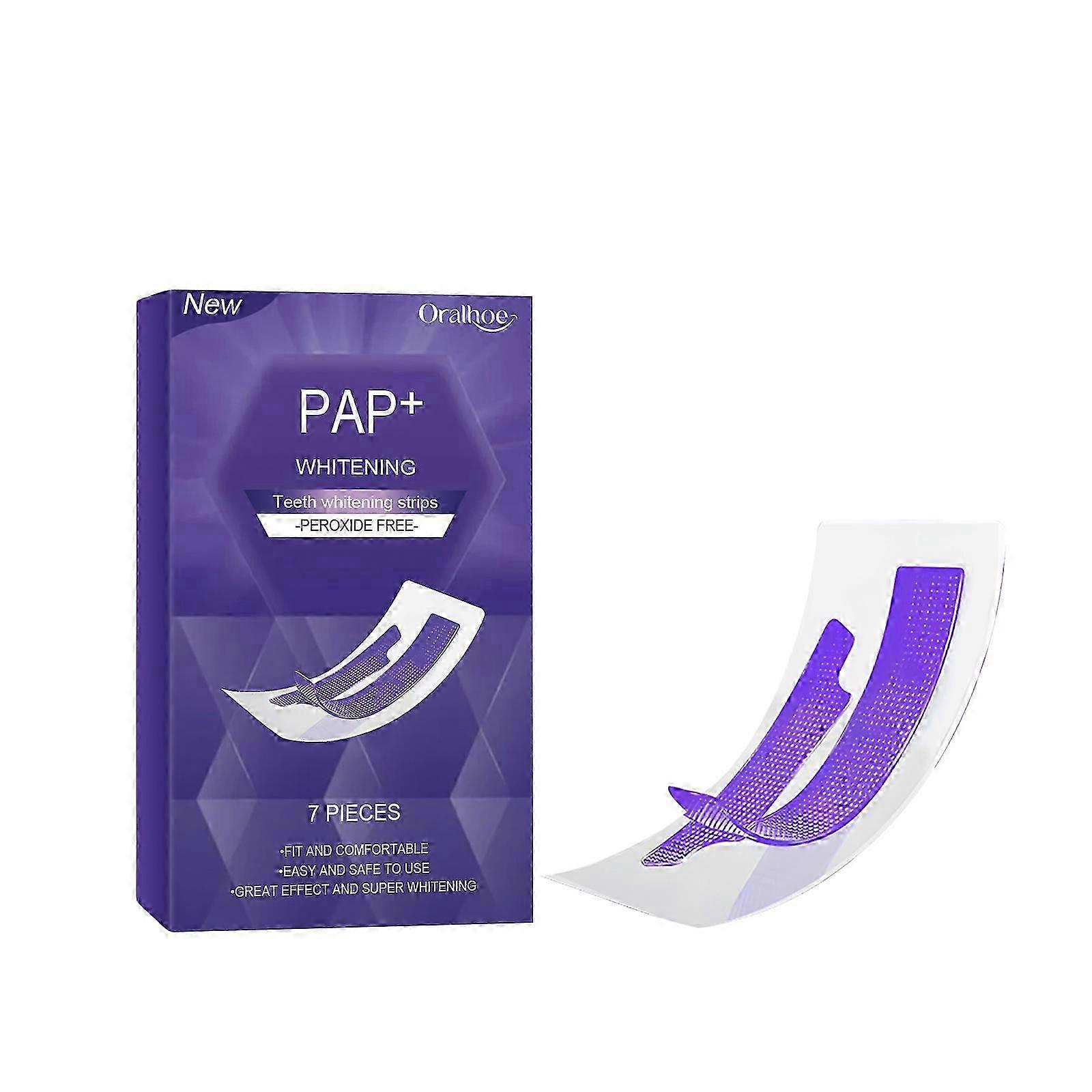 Gentle Purple Teeth Whitening Patches  Remove Coffee  Tea Stains, Freshen Breath, 7Count Easy Application for Bright, Shiny Smile