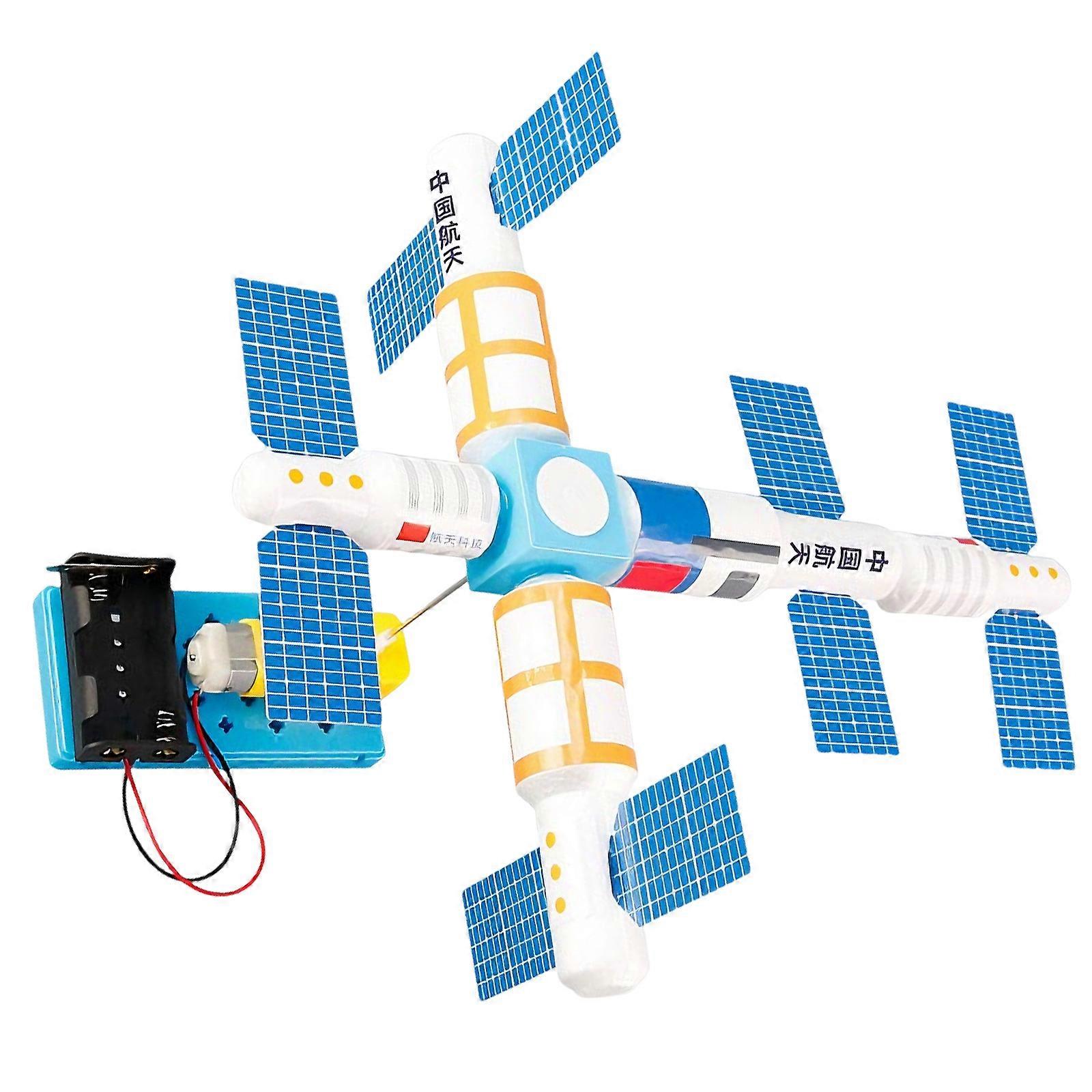 Creative Space Station Model Assembly Toy Educational Satellite Model Building Set For Kid Student Interactive Learning Multicolor