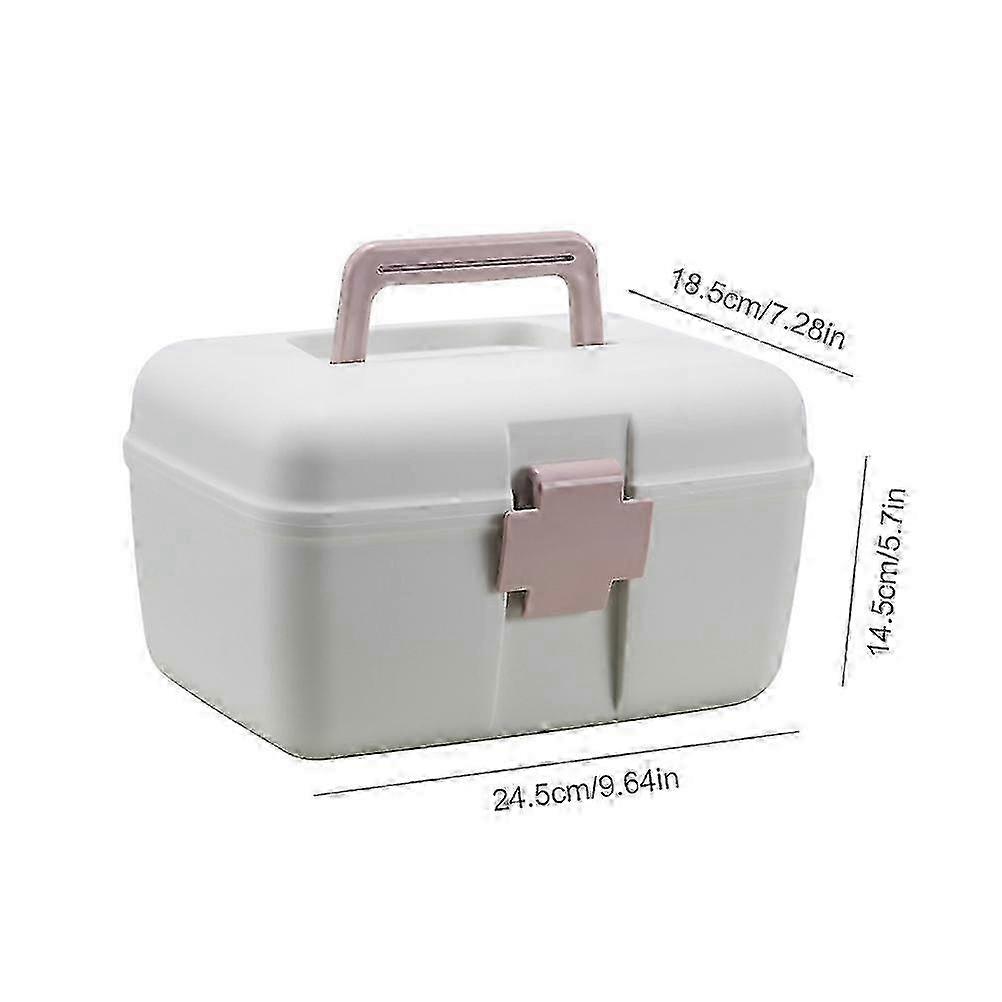 Medication Organizer, Portable First Aid Kit with Built-in Compartments for Easy Medication Management, Emergency Case for Home and Office 25-26S