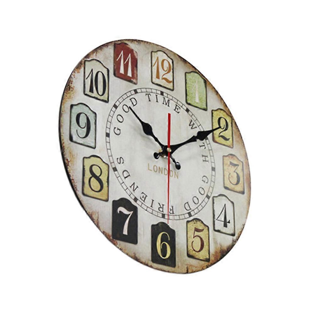 Silent Movement Wall Clock 12 Inch Round Shape Traditional And Modern Combination 1Set