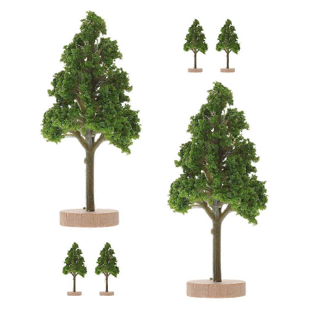 6Pcs Miniature Road Tree Model for Scene Layout Green Decoration